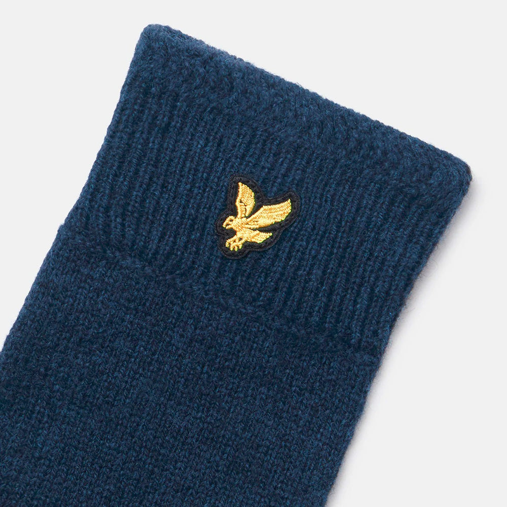 gl304cl z271 racked rib gloves lyle & scott handschoenen dark navy crop