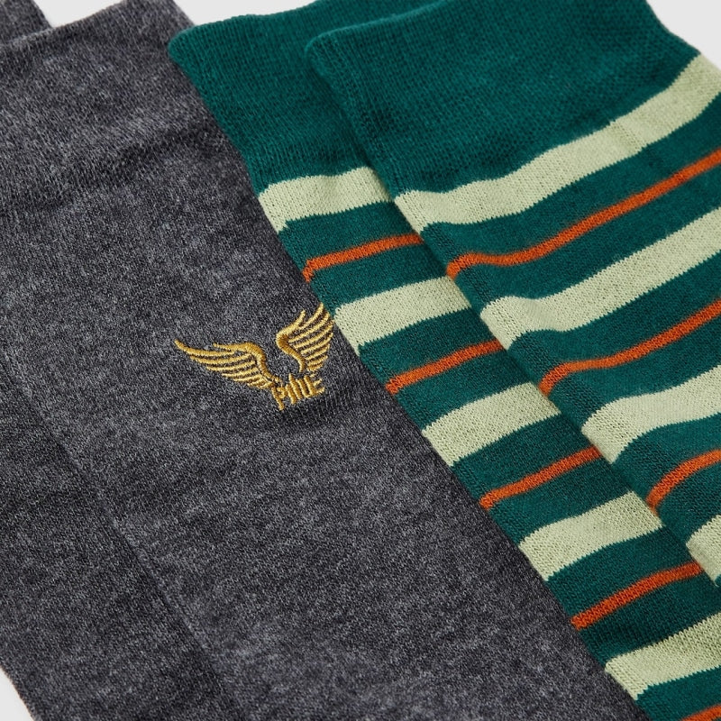 PAC2302900 5222 PME Legend Cotton Blend Socks 2-Pack blue spruce back